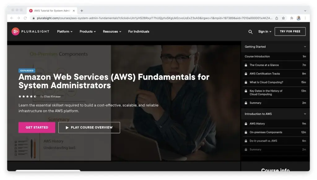 Amazon Web Services (AWS) Fundamentals for System Administrators on Pluralsight