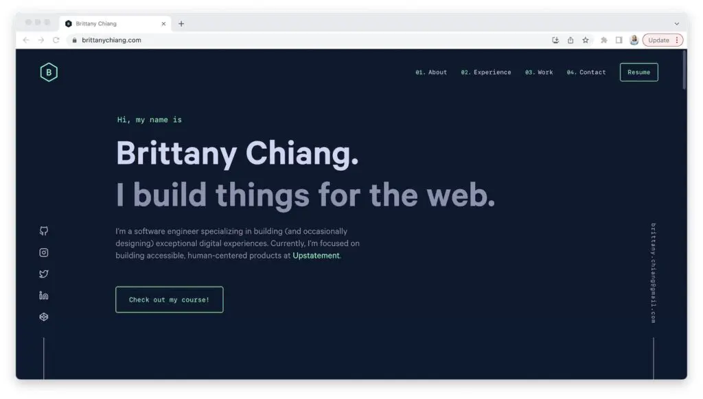 Brittany Chiang's portfolio website