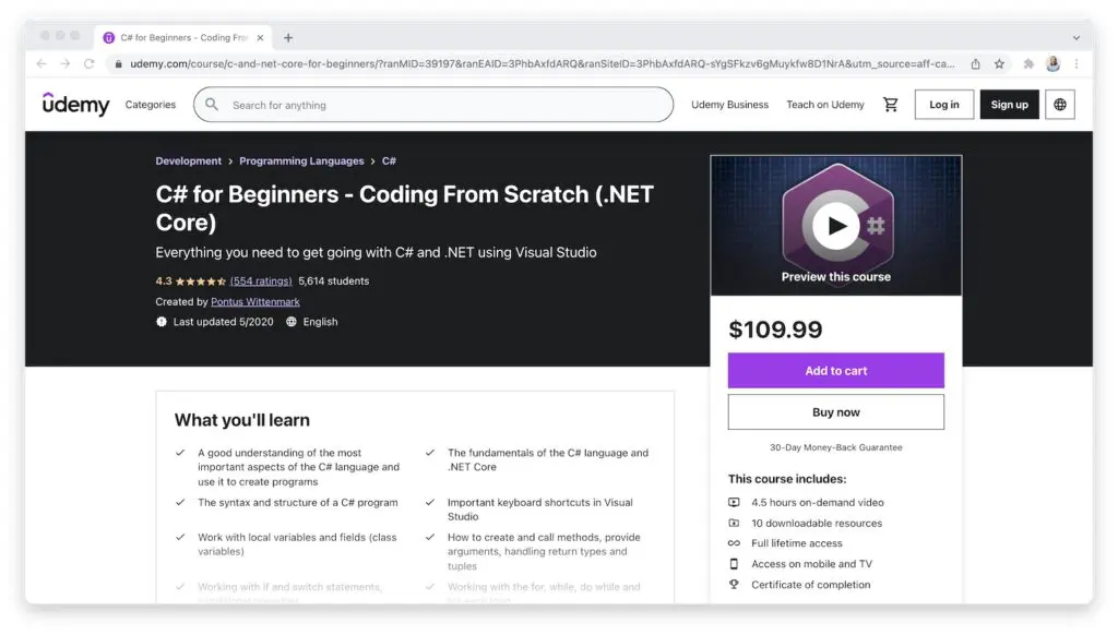 Udemy C# for beginners