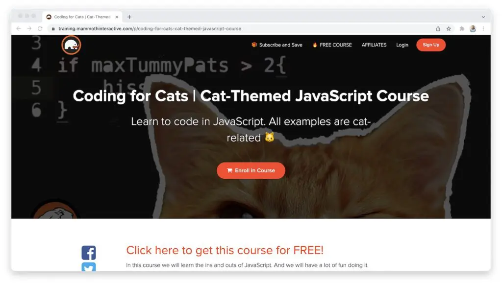 Mammoth interactive Coding for cats