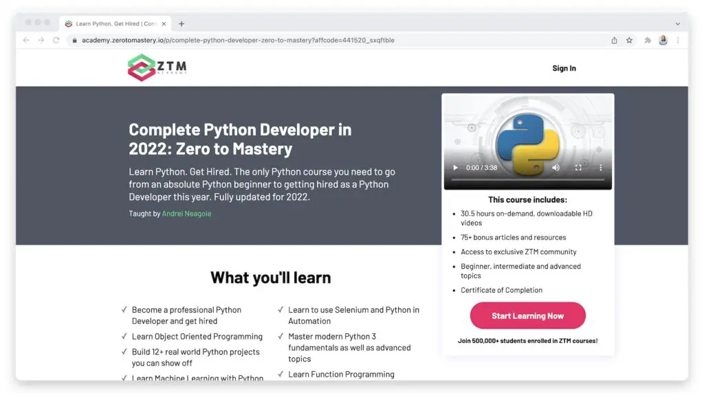 Zero to mastery Complete python developer in 2022