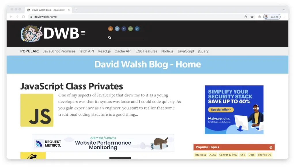 David Walsh Blog Homepage