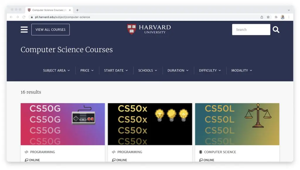 Harvard.edu Computer Science Courses