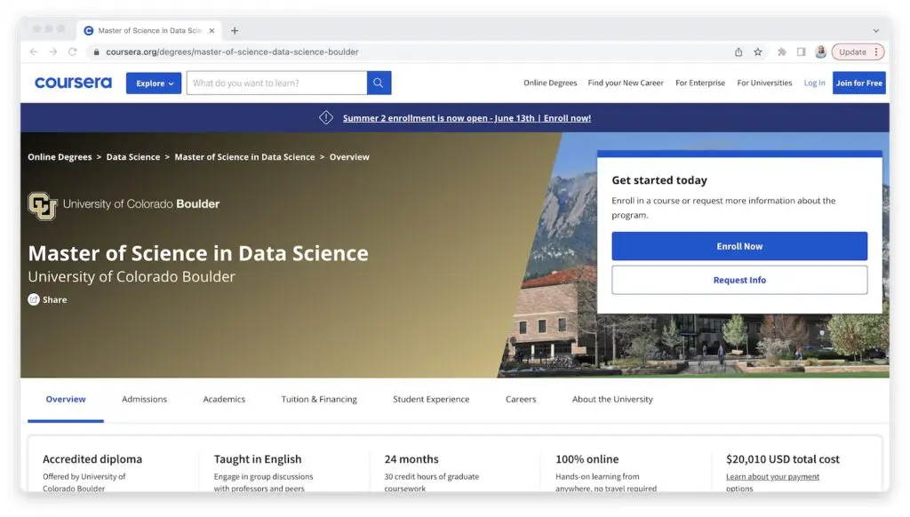 Coursera Master of Science in Data Science