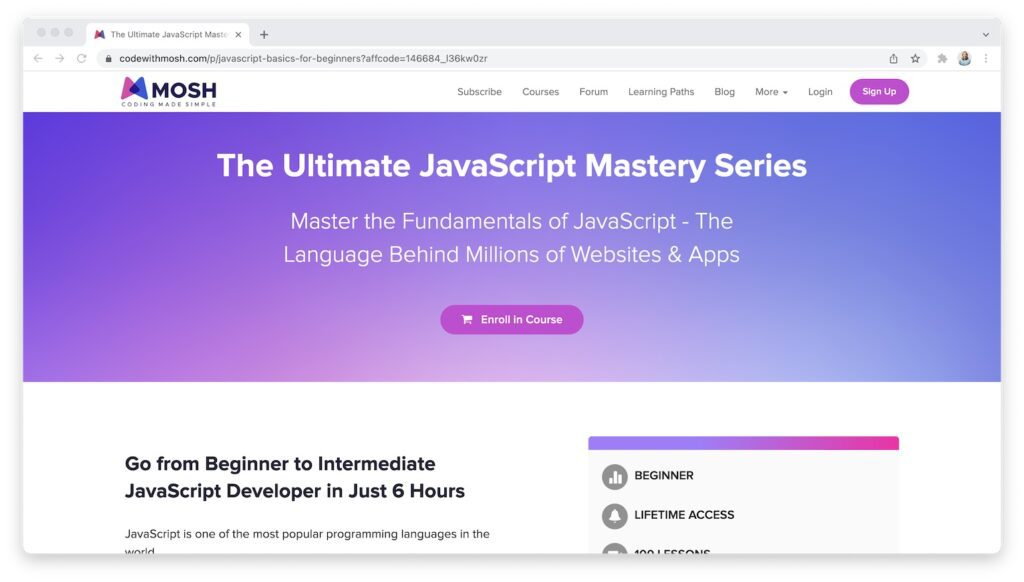 Code with MOSH The Ultimate Javascript Mastery Series