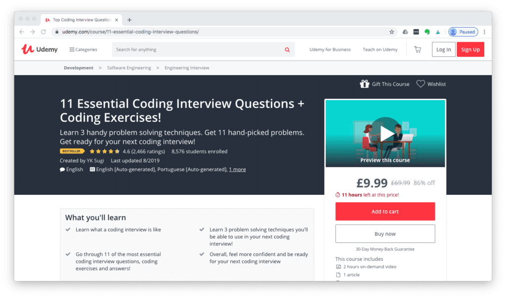 11 Essential Coding Interview Questions + Coding Exercises