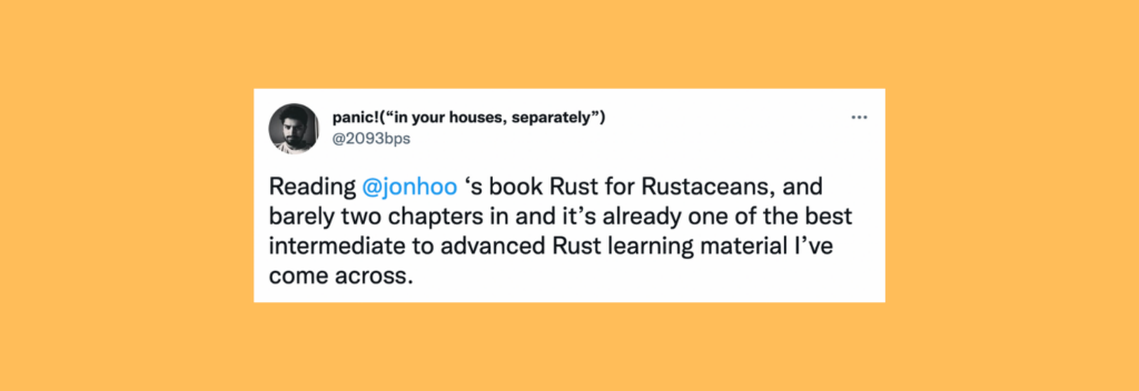 Rust for rustaceans tweet
