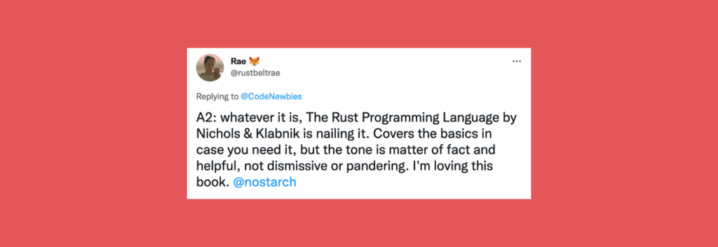 Rust Programming Language tweet