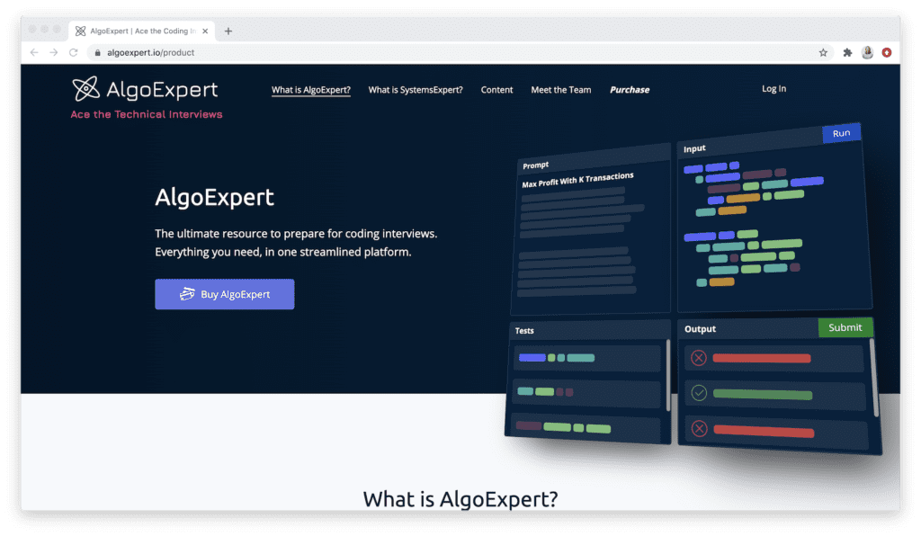 algoexpert homepage