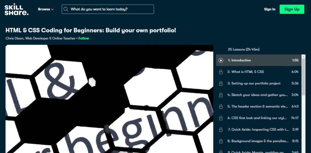 HTML & CSS Coding for Beginners: Build your own portfolio! - on Skillshare