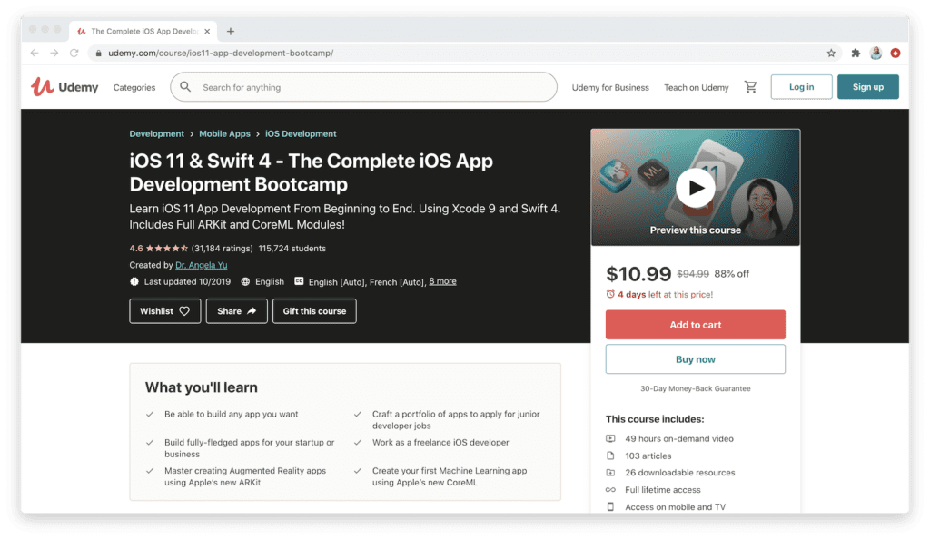 ios 11 swift4 complete ios app development bootcamp