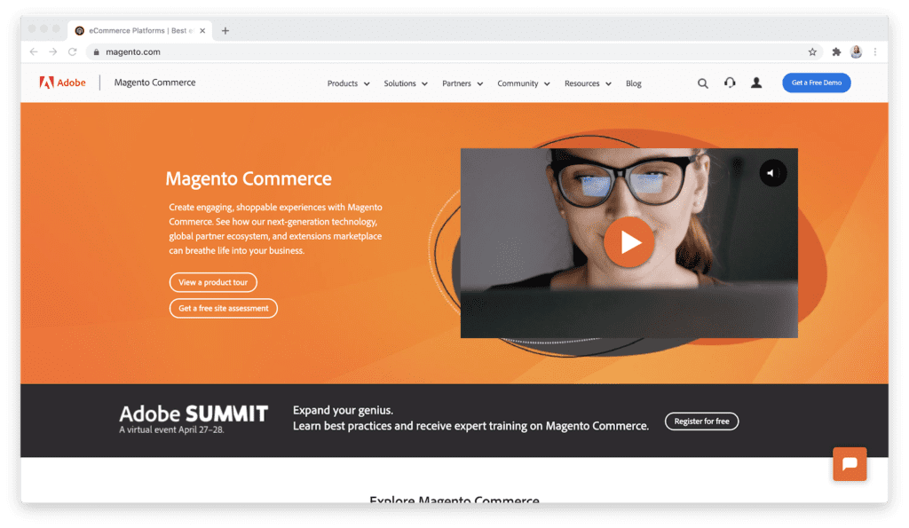 magento commerce homepage