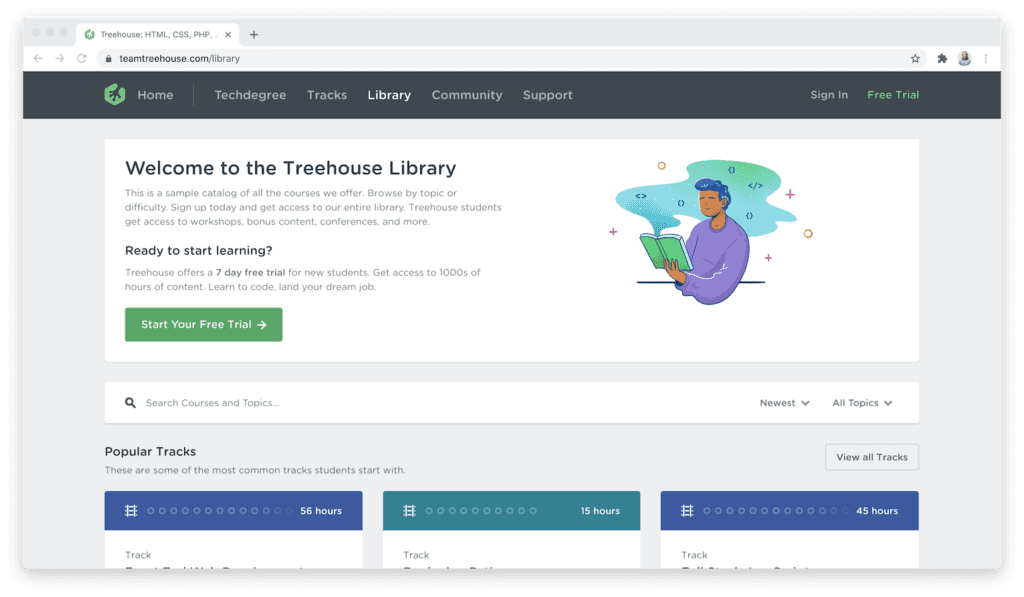 Team Treehouse course library