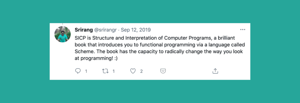 structure and interpretation of computer programs tweet