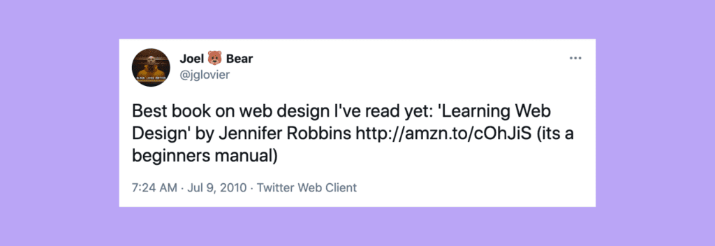 learning web design tweet