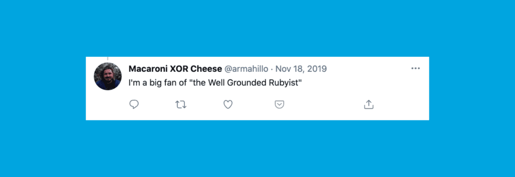 well grounded rubyist tweet