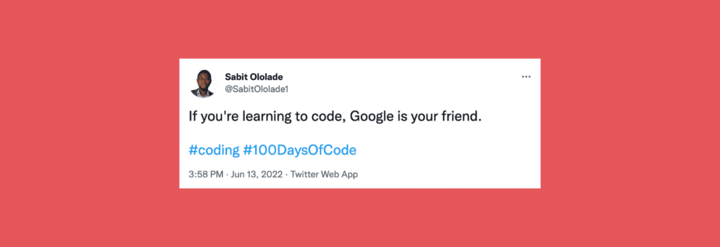 Tweet: Code with Google
