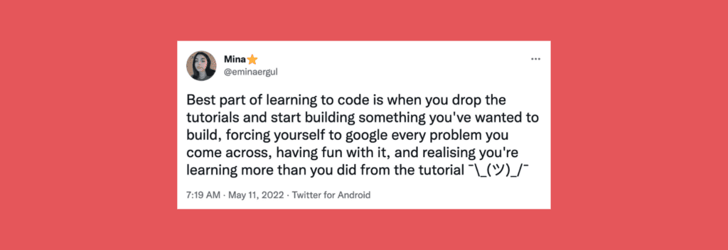 Tweet: coding projects