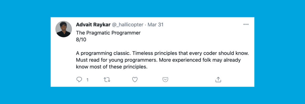pragmatic programmer tweet