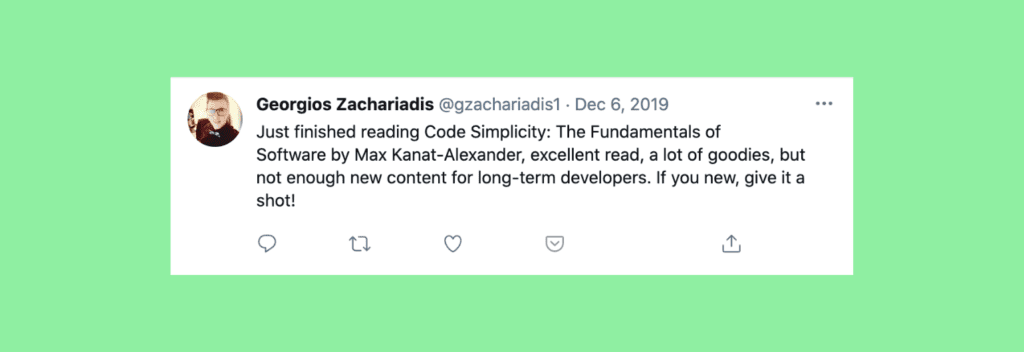 code simplicity tweet