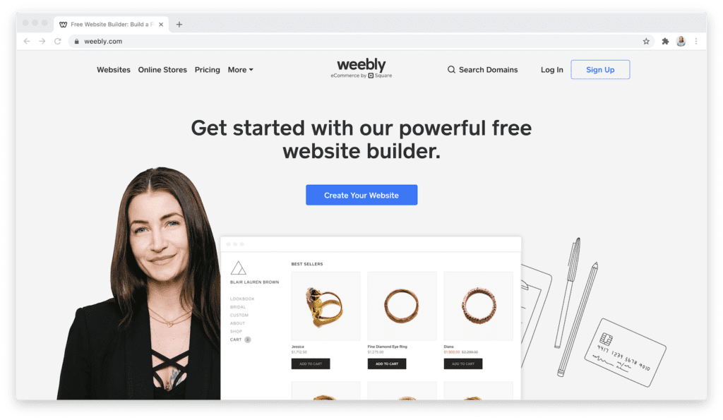 weebly website builder homepage